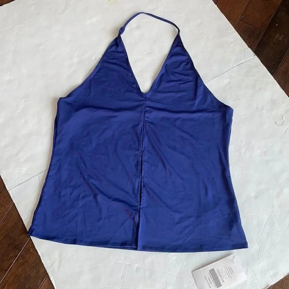 Fabletics Chiara tank top, navy. Halter neck. Women’s size M (6-8) NWT - Picture 2 of 11